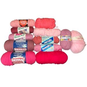 Lot of Yarn in Various Shades of Pink